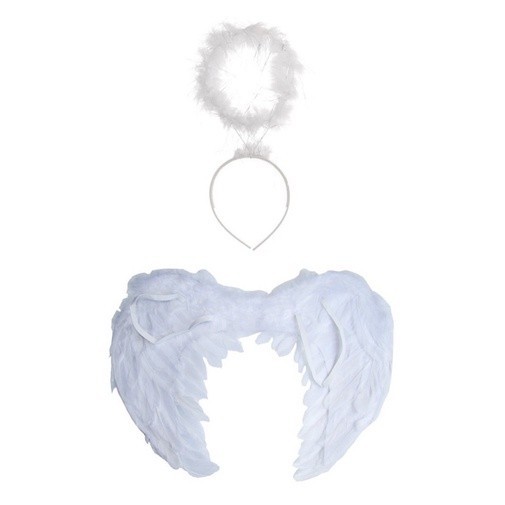 Kit Asa de Anjo c/ tiara tamanho  adulto e infanti