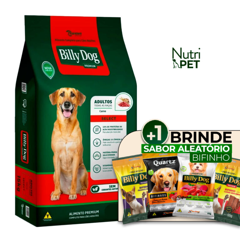 RAÇÃO BILLY DOG SELECT PREMIUM CARNE 15KG ALTA P