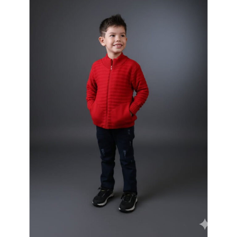 Blusa de Frio Infantil Tricot Jaqueta Suéter Masc
