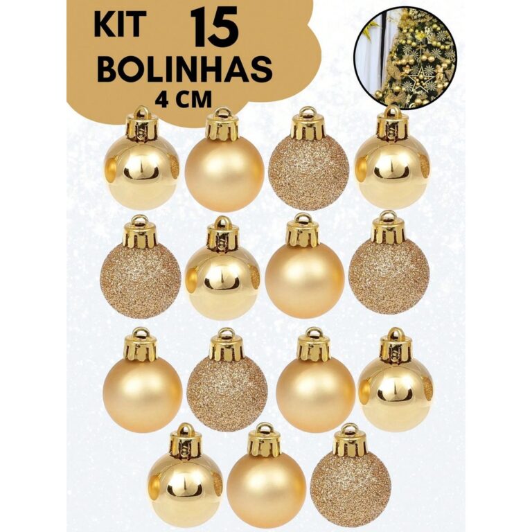 Kit 15 Bolas de Natal Bolinhas Kit Bola de Natal B
