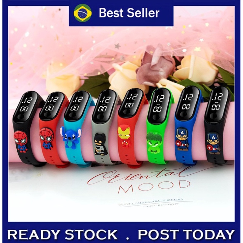 [PROMOÇÃO] Relógio Digital LED Infantil À Prova D Água Com Desenho Para Crianças/ Meninos/ Meninas