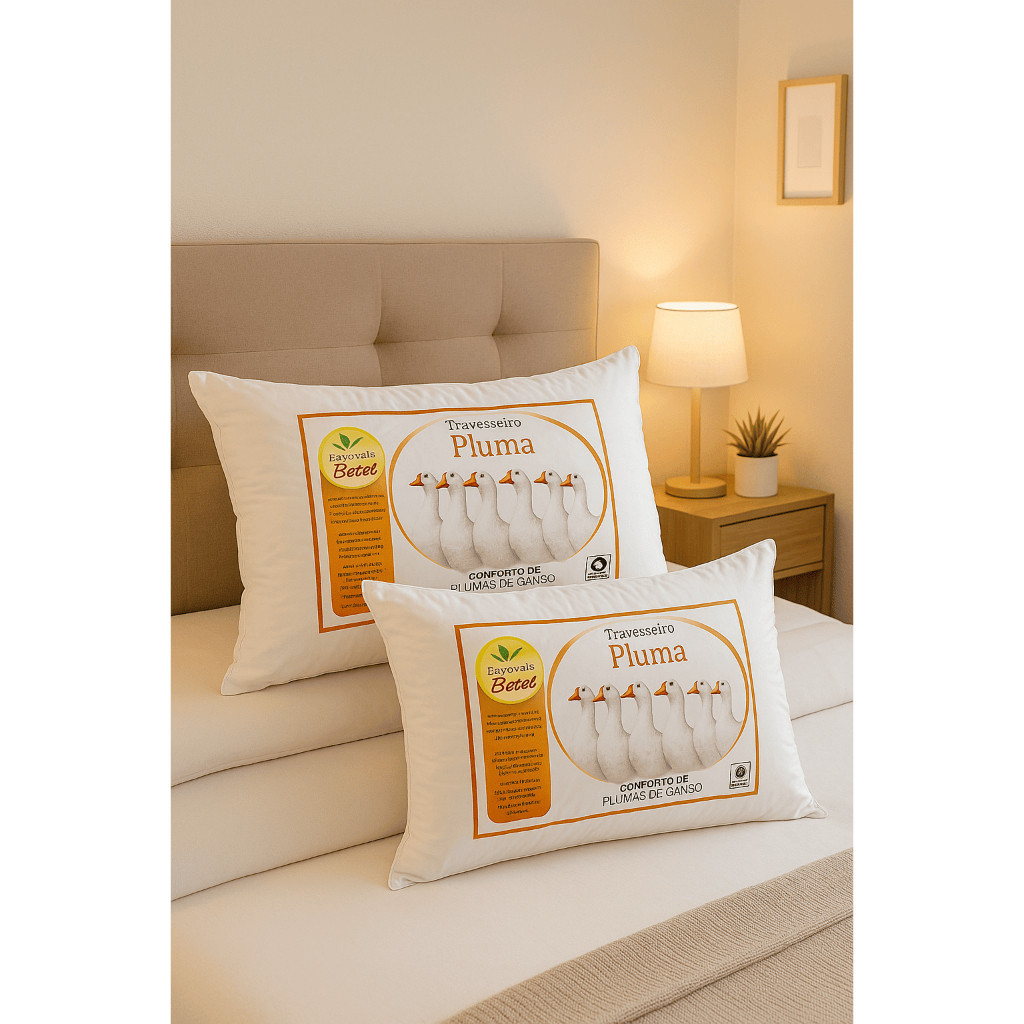 Kit 04 travesseiros de Pluma de ganso sintético 50×70 Promoção macio antialérgico