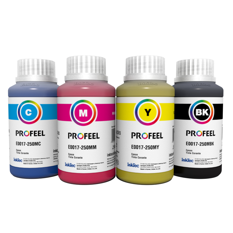 Tinta Corante Inktec Profeel Kit 4x250ml Compatível Impressora Epson Série L Ecotank T544 T664