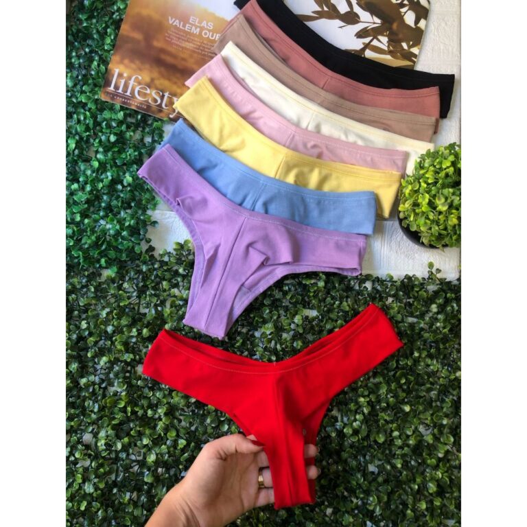 Kit 10 calcinhas Fio Duplo 100% algodão confortá