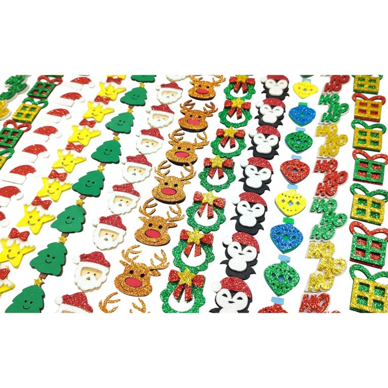 kit 50 Adesivos Natal  GLITTER Piercing Petshop C�