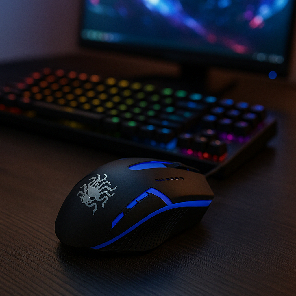 Mouse Gamer 1200 Dpi Ajustável – Ótico Com Fio Luz Led
