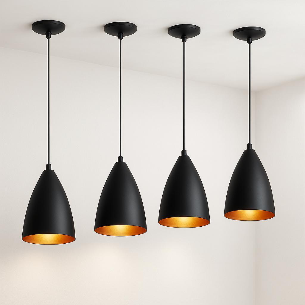Kit 4 Luminarias Lustre Pendentes Sala Quarto Jantar Moderna