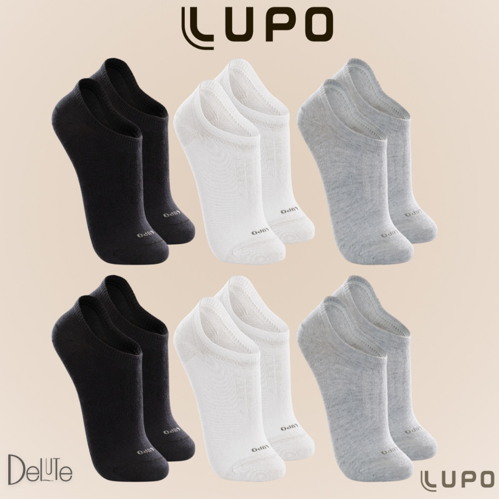 Kit De 6 Pares Meias Cano Invisível Lupo Sport Algodão Soquete Sapatilha Unissex