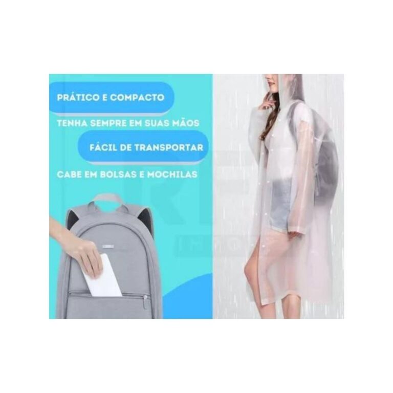 Capa Chuva Resistente com Gabardina Grossa e Compr