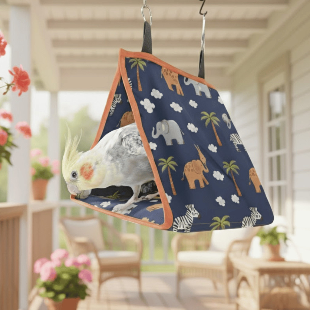 Cabana Suspensa para Pássaros Tricoline | Toca Confortável e Segura | Toquinha Birds Pet
