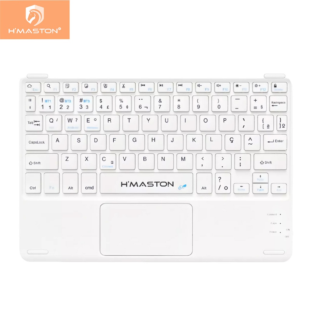 Hmaston JP105 Teclado UltraFino Bluetooth Portátil Para Tablet Celular com TouchPad