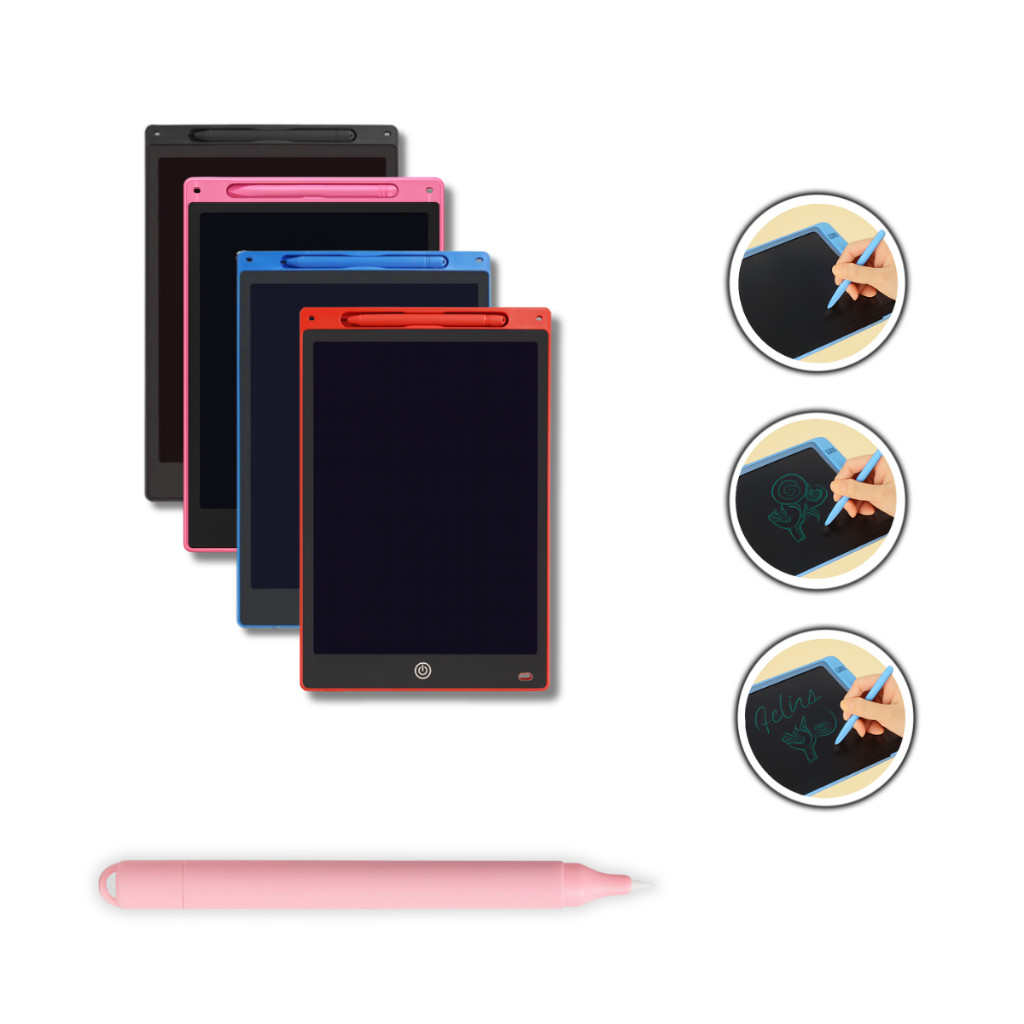 Lousa Mágica Infantil 12 Polegadas Colorida  Tablet de Desenho Educativo LCD Reutilizável Quadro de