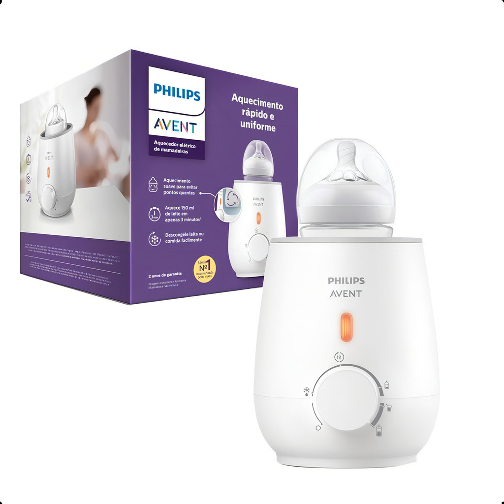 Aquecedor De Mamadeiras Branco – SCF355/08 Philips Avent Aquecedor Portatil de Mamadeira Elétrico