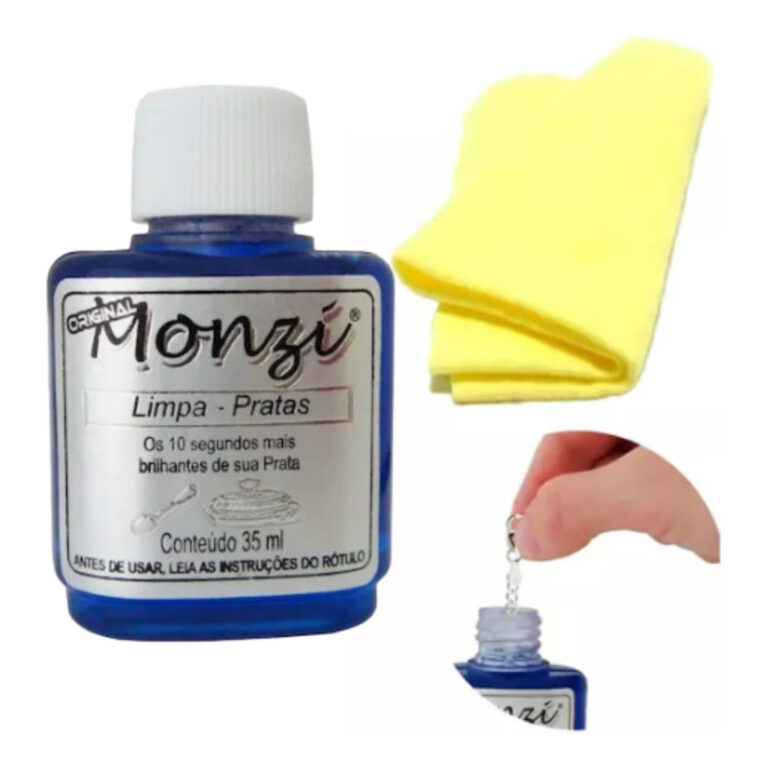 Kit 1 Monzi 35 Ml Limpa Prata 1 Flanela Magica Ori