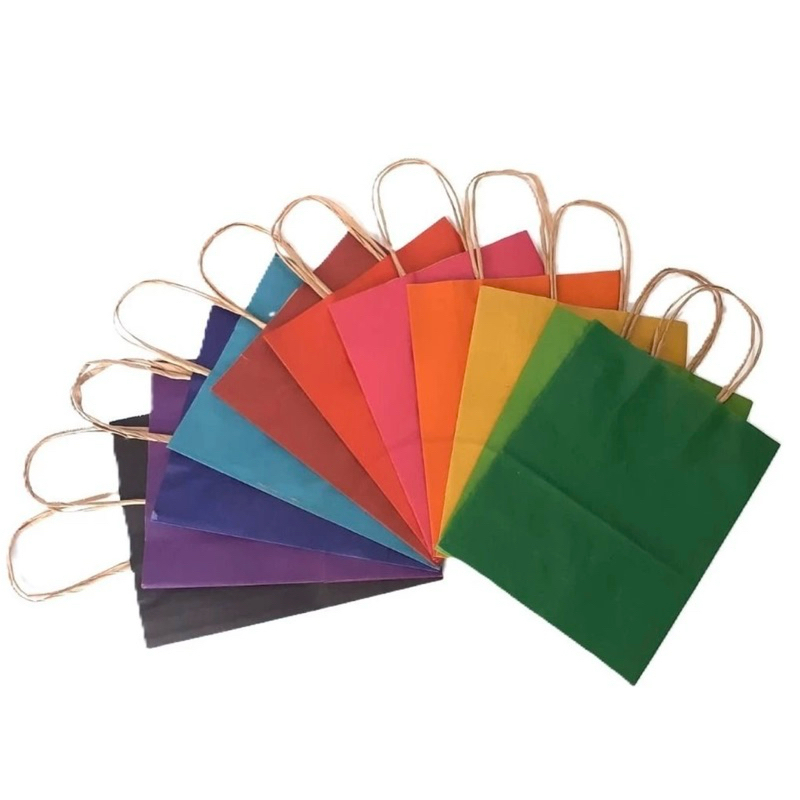 10~40 Sacola de Papel Kraft LEMBRANCINHA COLORIDAS 21,5×17,5×8,5 (LC)OFF