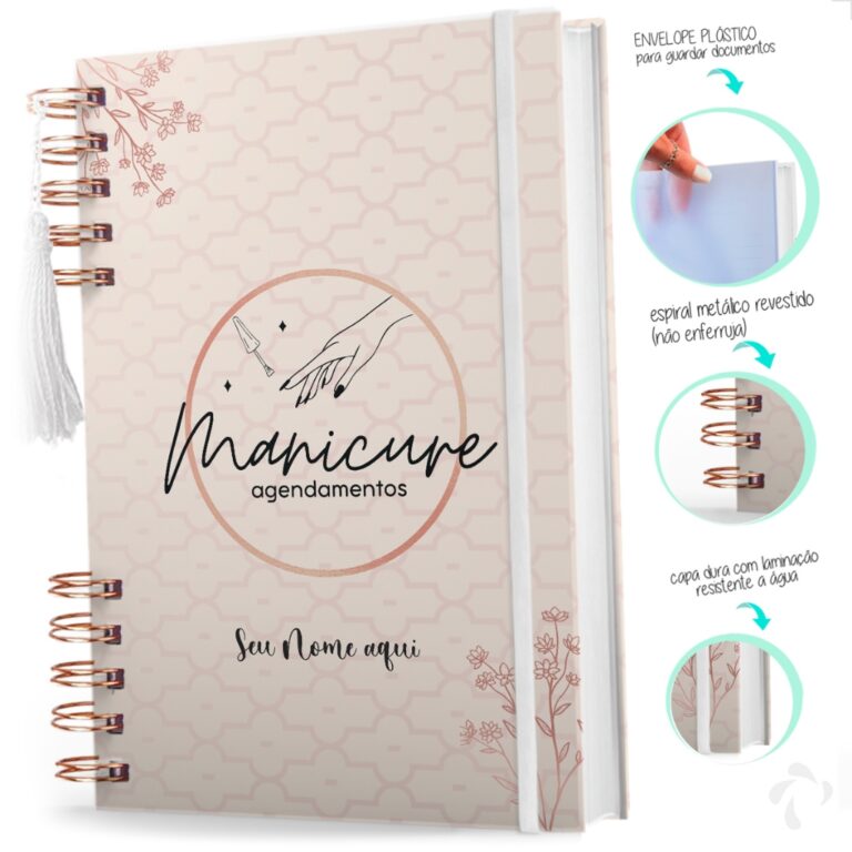 Agenda Manicure e Pedicure 2026 Personalizada Com 