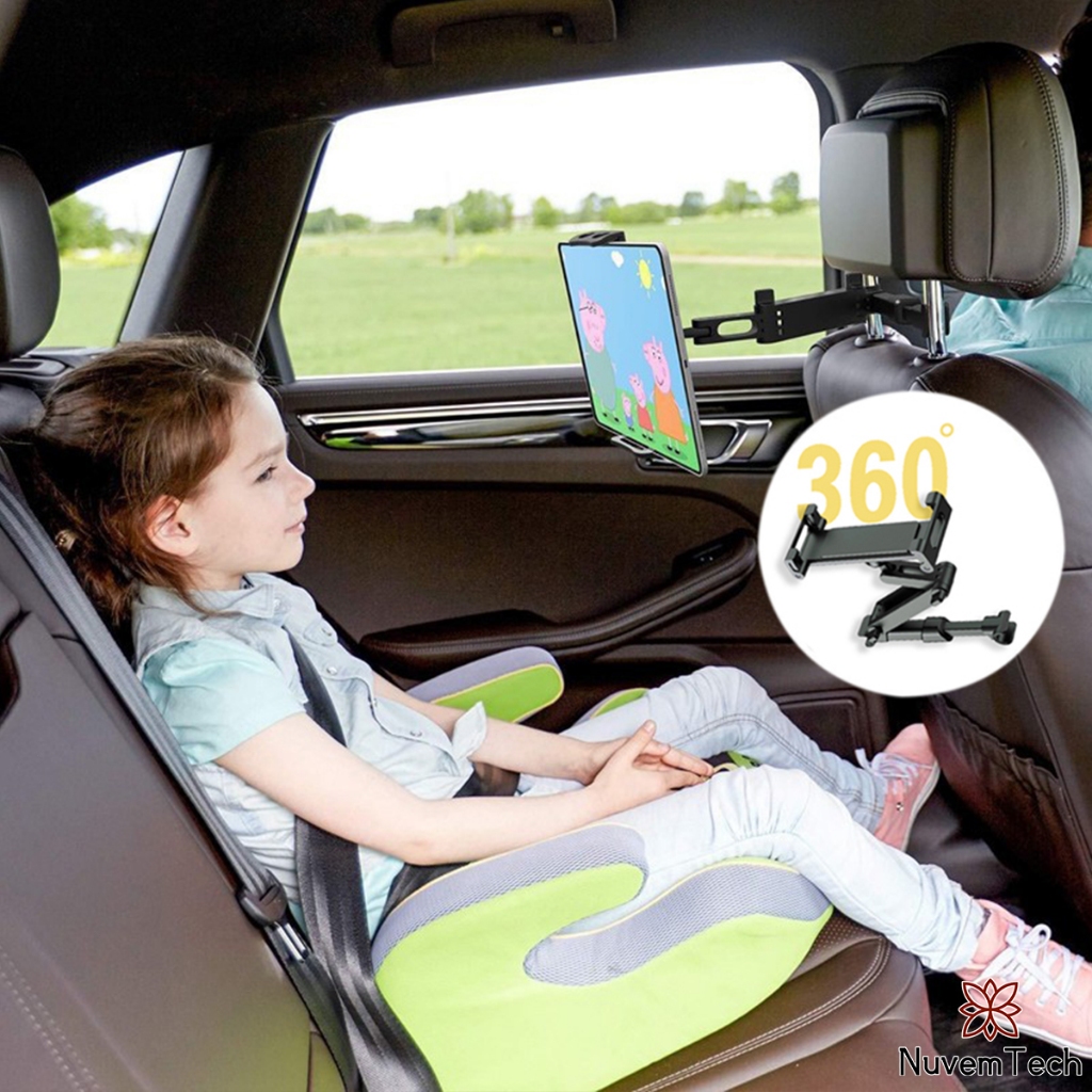 Suporte Veicular Para Celular Banco Traseiro 360 Graus Giratória Suporte De Tablet Dobrável E Extens
