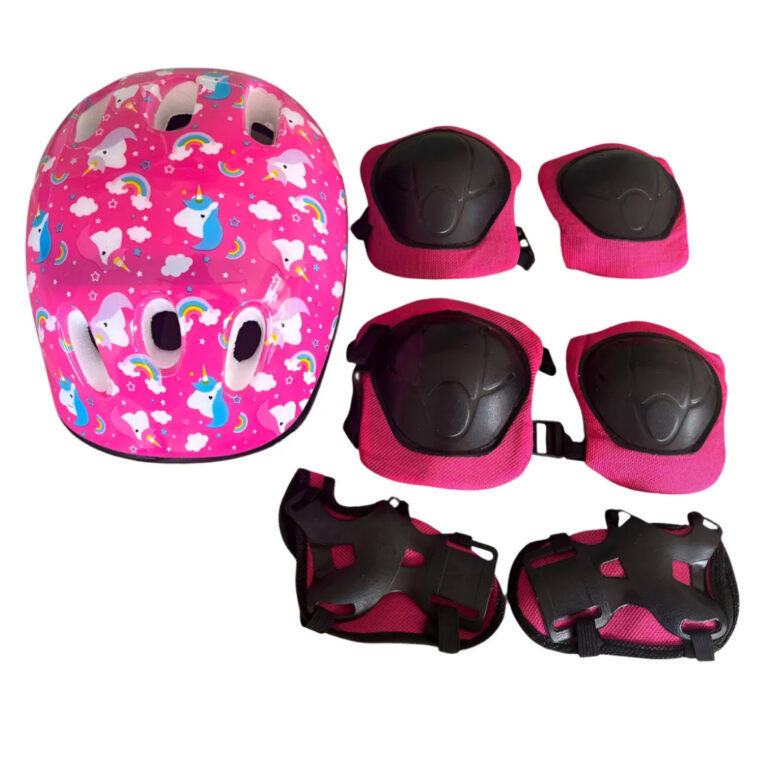 Capacete Infantil Rad7 + Kit Proteção Pink Bike 