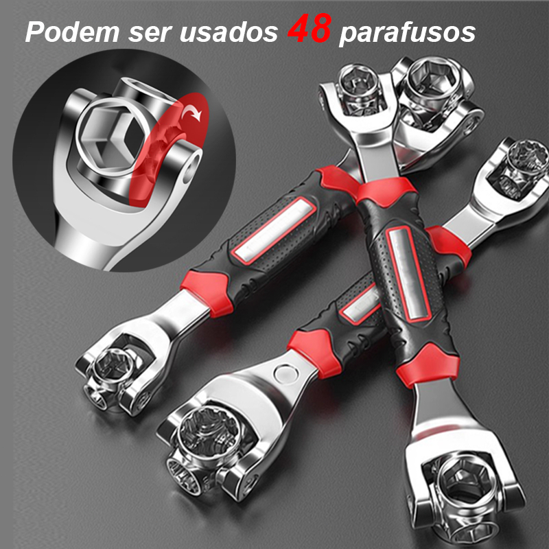 Chave Multifuncional 48 Em 1 360. Jogo ferramentas chave Soquete Universal 48 peças 8-19mm Universal