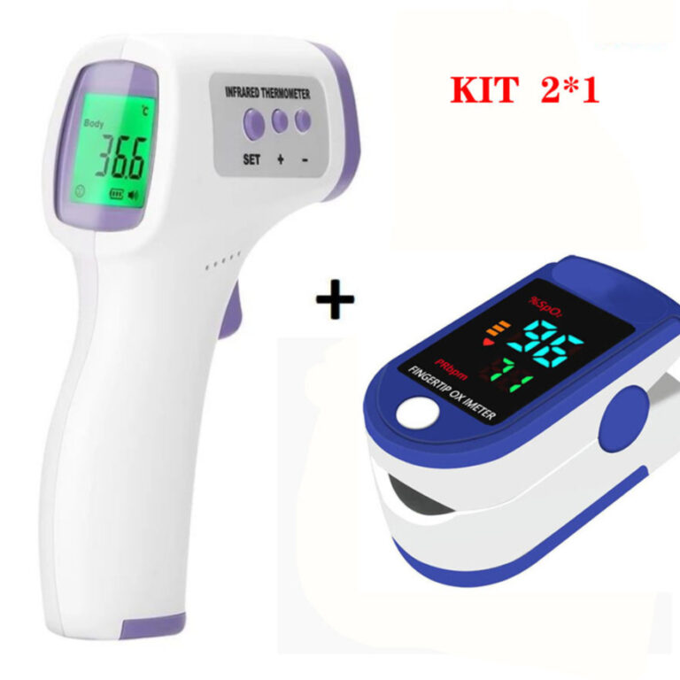 Kit Termômetro Digital Infravermelho Lcd Mediçã