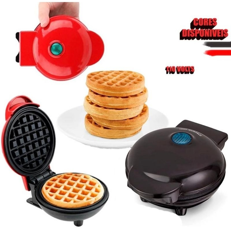 Máquina Para Fazer Waffle Pequena Portátil 110v ou 220v 350w mini lanche elétrico