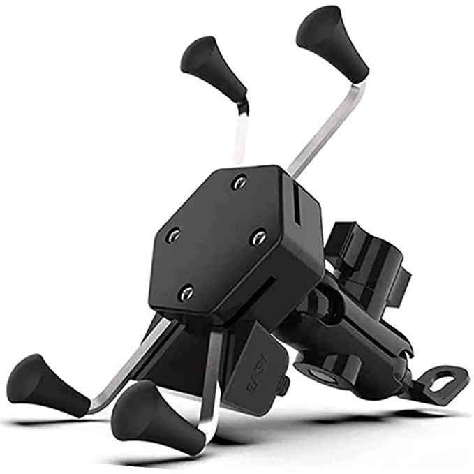 Suporte Celular Moto Com Carregador Universal Usb 