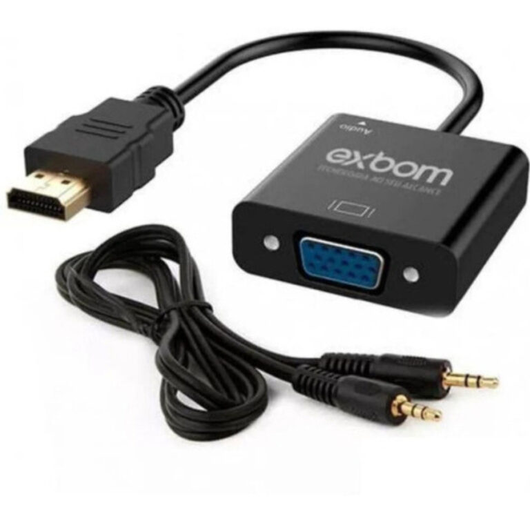 Cabo Conversor Adaptador Hdmi Para Vga Com Saída 