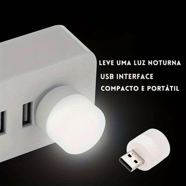 KIT 15 Mini Luminárias Abajur Lâmpada USB Portá