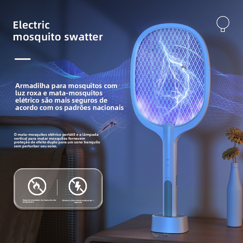 Raquete Eletrica Mata Mosquito Segura Durável Mata-Mosquitos e Moscas