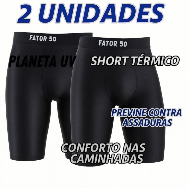 KIT 2 SHORT TÉRMICO 2 UNIDADES P, M, G, GG, G1 E 