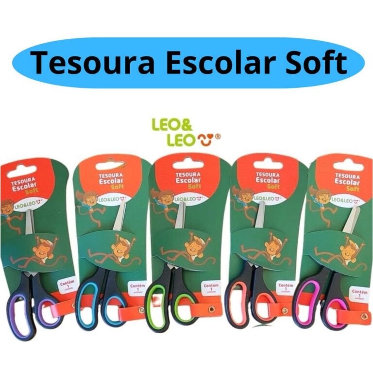 Tesoura Escolar Soft Sem Ponta Inox Emborrachada J