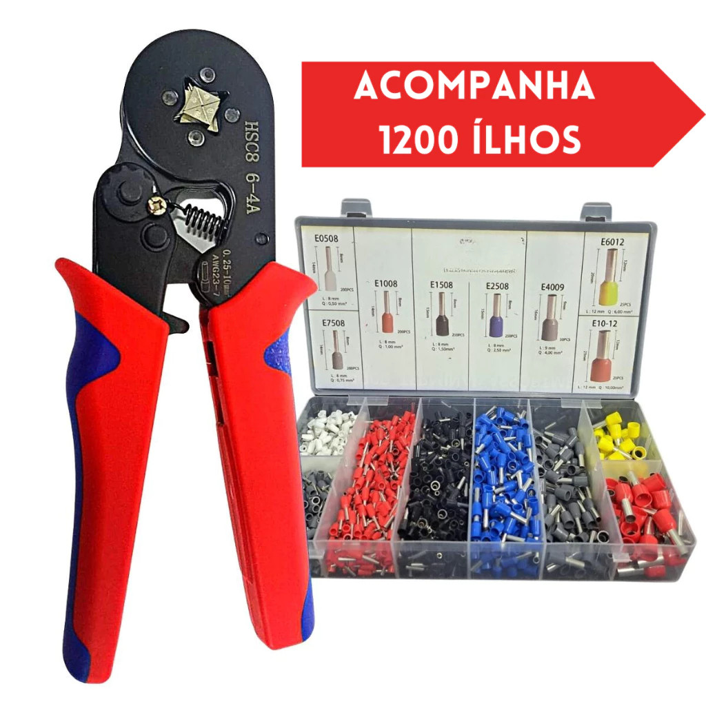 Alicate de Crimpagem para Ferramentas Fotovoltaicas prensa terminal tubular crimpar ilhos 0.25 Até 1