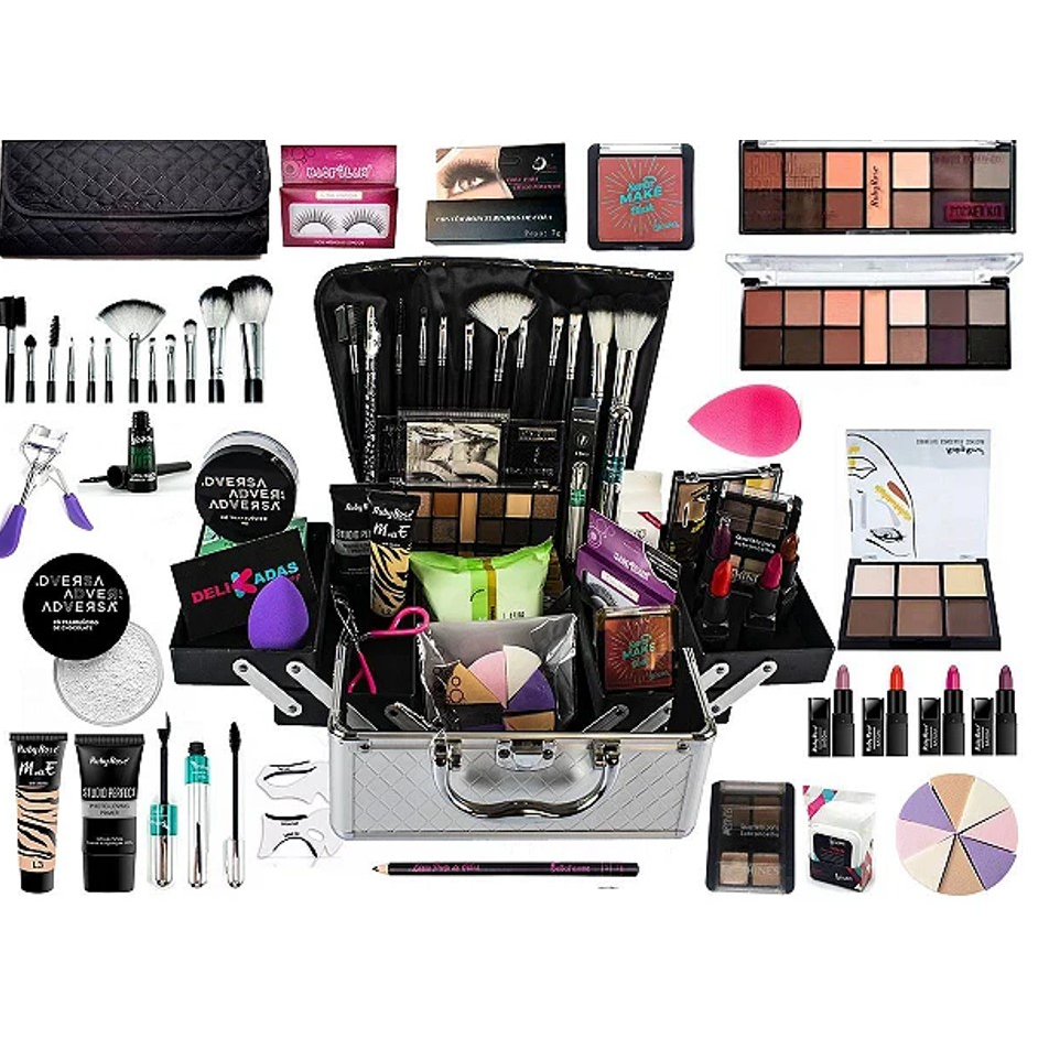 Kit Maquiagem Básico Completo Com Pinceis Para o Dia a Dia