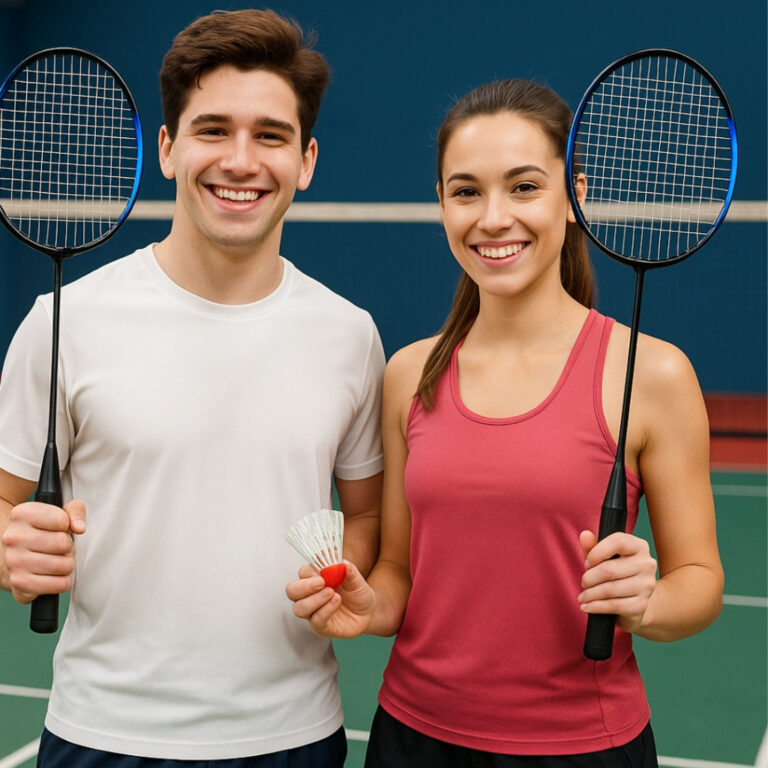 Kit Badminton Com 2 Raquetes e 1 Peteca