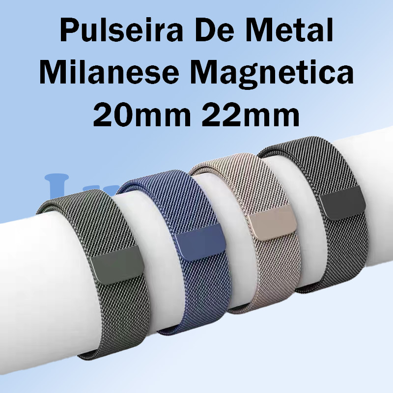 Lua cheia Pulseira De Metal Milanese Magnetica 20mm 22mm Para Redmi Watch 5 Active/Lite P68 P70 P80
