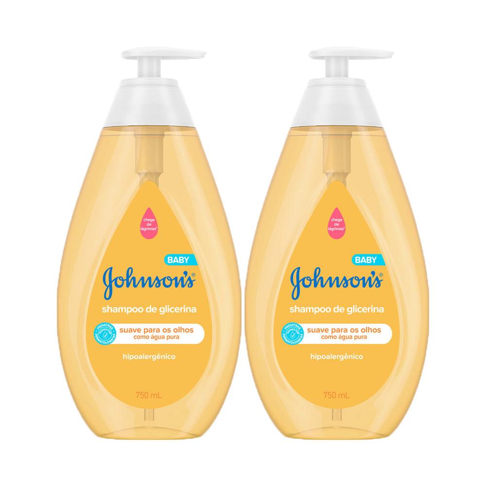 Kit com 2 Shampoos Johnsons Baby Regular 750ml