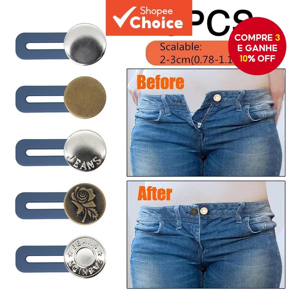 5 Peças Extensor De Cintura Jeans Ajustador De Botão Sem Ferramentas Para Homens E Mulheres Guarda-