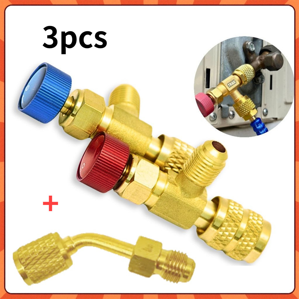 2 Valvula Acionadora Controle Fluido Ar Condicionado R22 R32+Adaptador estendido