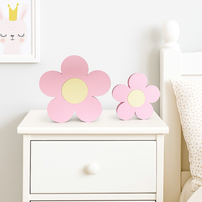 Kit 2 Flores Decorativas Infantil  Decoração Quarto Bebê Minimalista