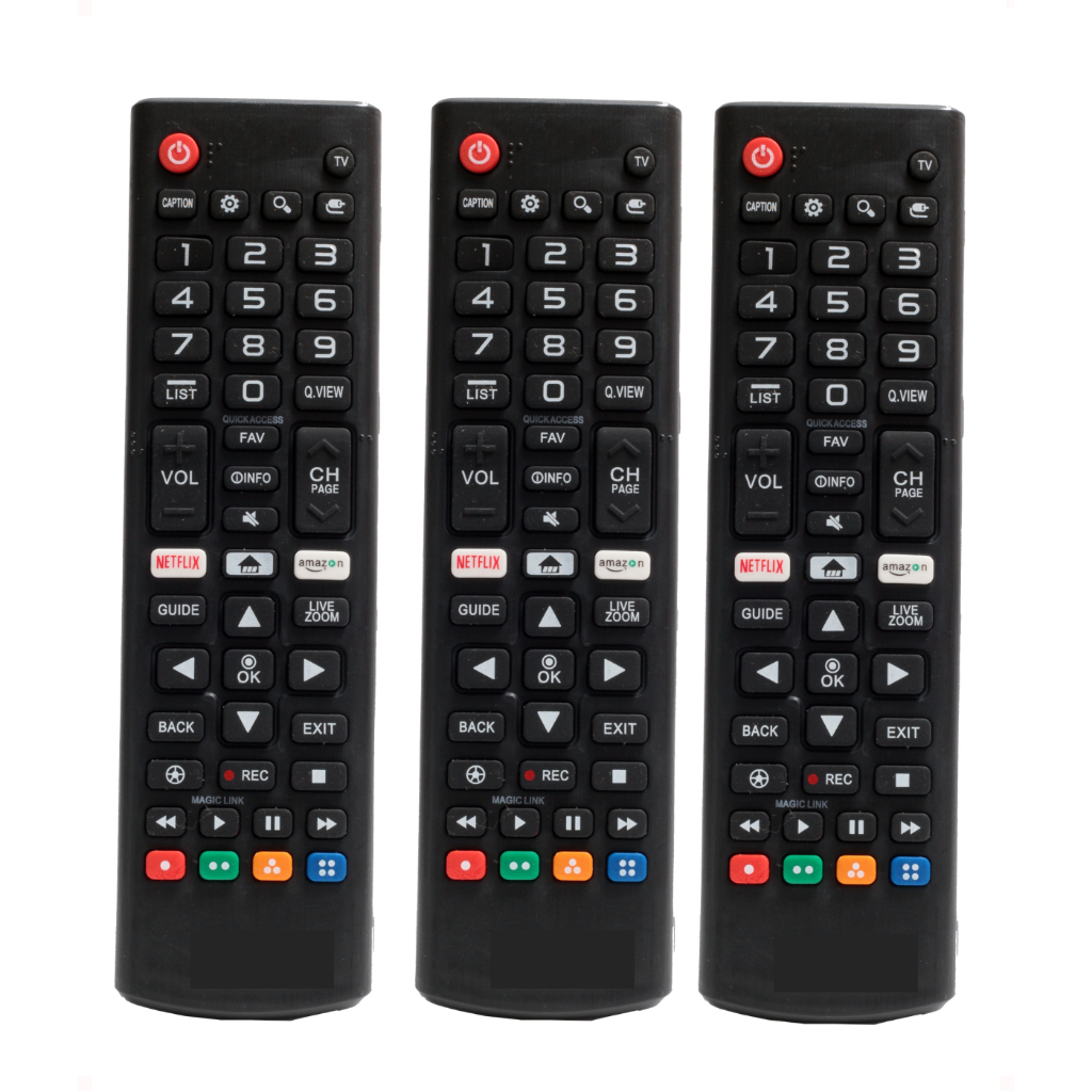 Kit com 3 Controles LG Universal Netflix, Amazon, 4K, led, antigas