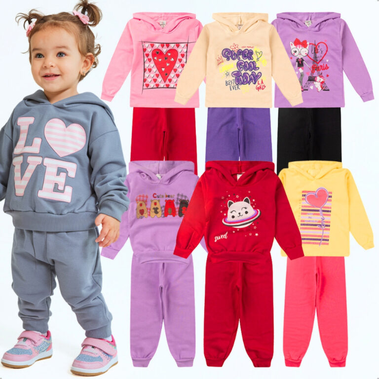 Kit 6 Peças Conjunto Moletom Infantil Menina 1 ao