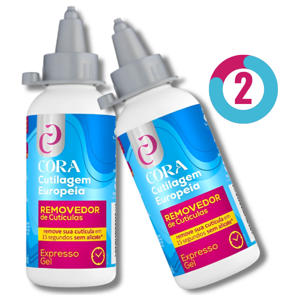 Kit 2 Kinq gel Removedor de Cutículas 100ml Cora INSTANTÂNEO Cutilagem Europeia