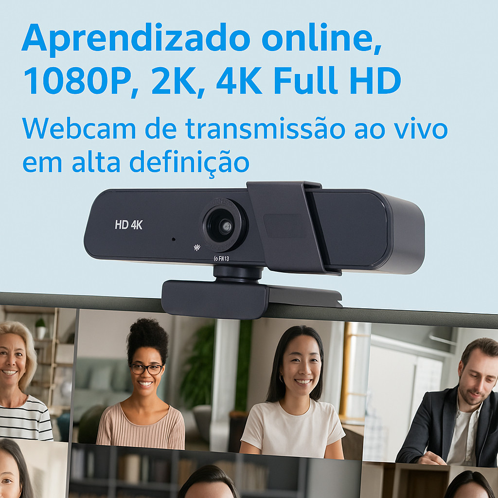 Camera Webcam Usb 4k Hd Com Tampa De Privacidade 3840x2160p