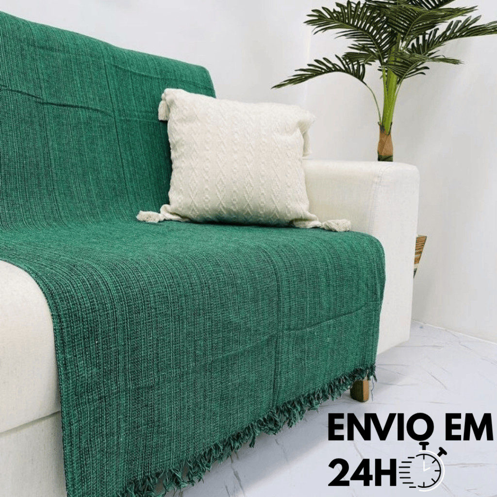 Manta Para Sofá ou Cama Luxo Gigante 210×120 Tipo Capa de Sofá Protetora 100% Algodão Decorativa