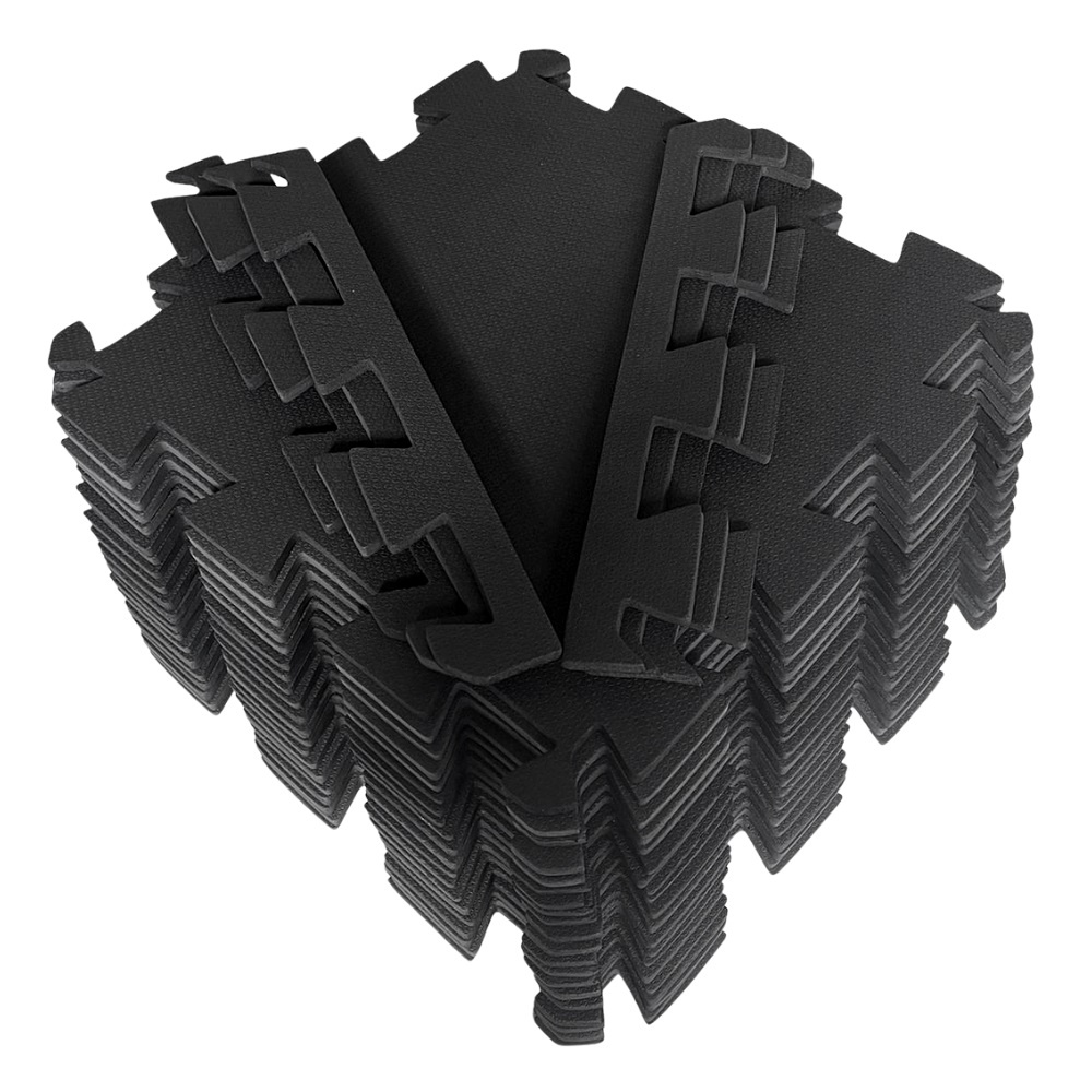 Kit 10 Tatames 50×50 10mm – Preto Economico