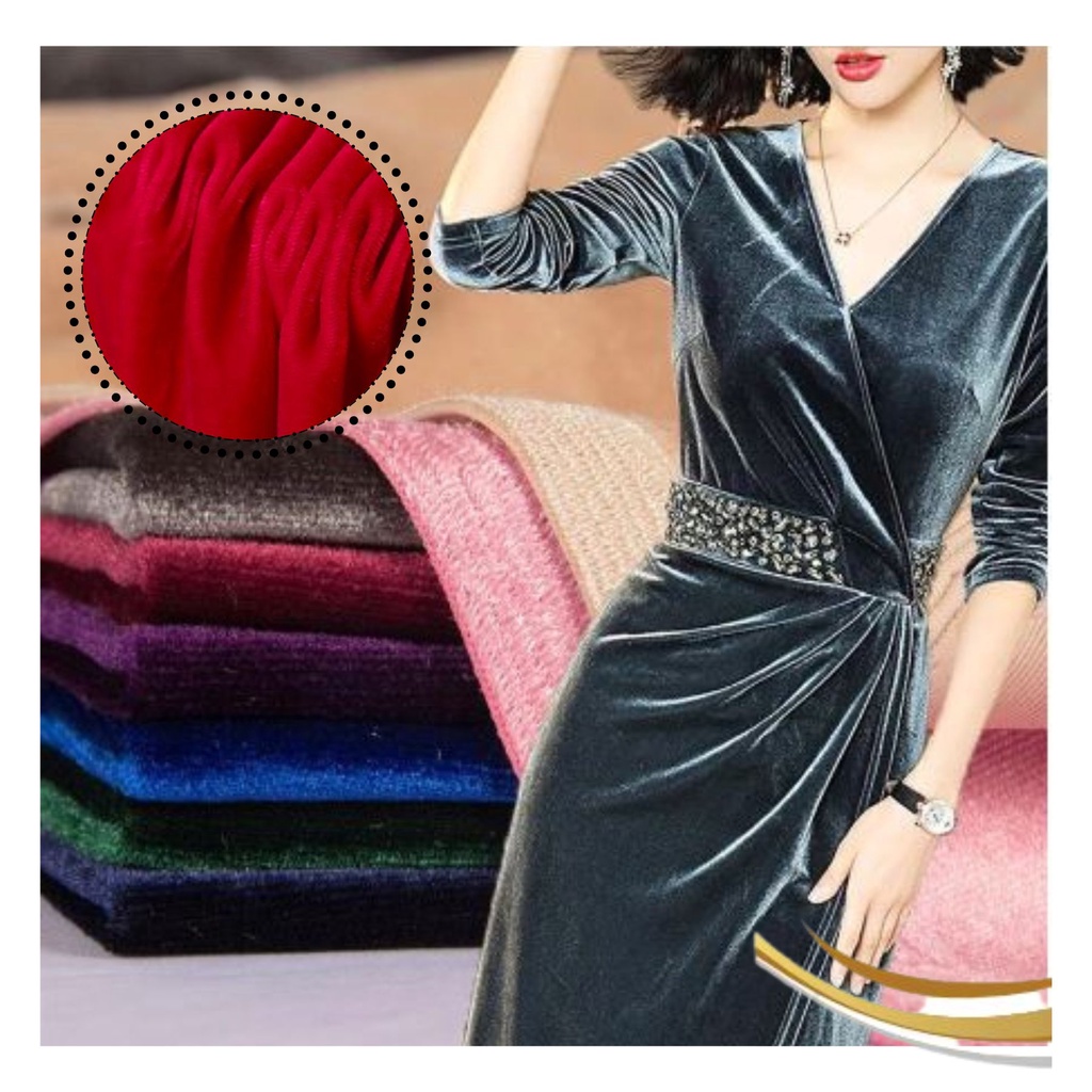 Tecido Veludo Cristal para Roupa Vestido Festa Casado Inverno Brilho e Elasticidade Lycra