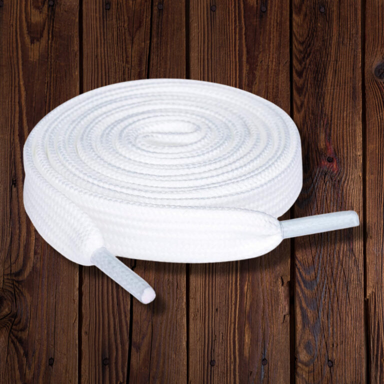 Par De Cadarço Atacador Chato Branco Poliéster P