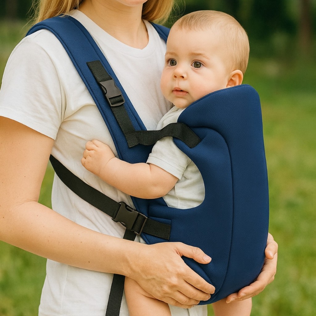 Mochila Canguru Bebê Seguro Alças Ajustáveis e Trava Velcro