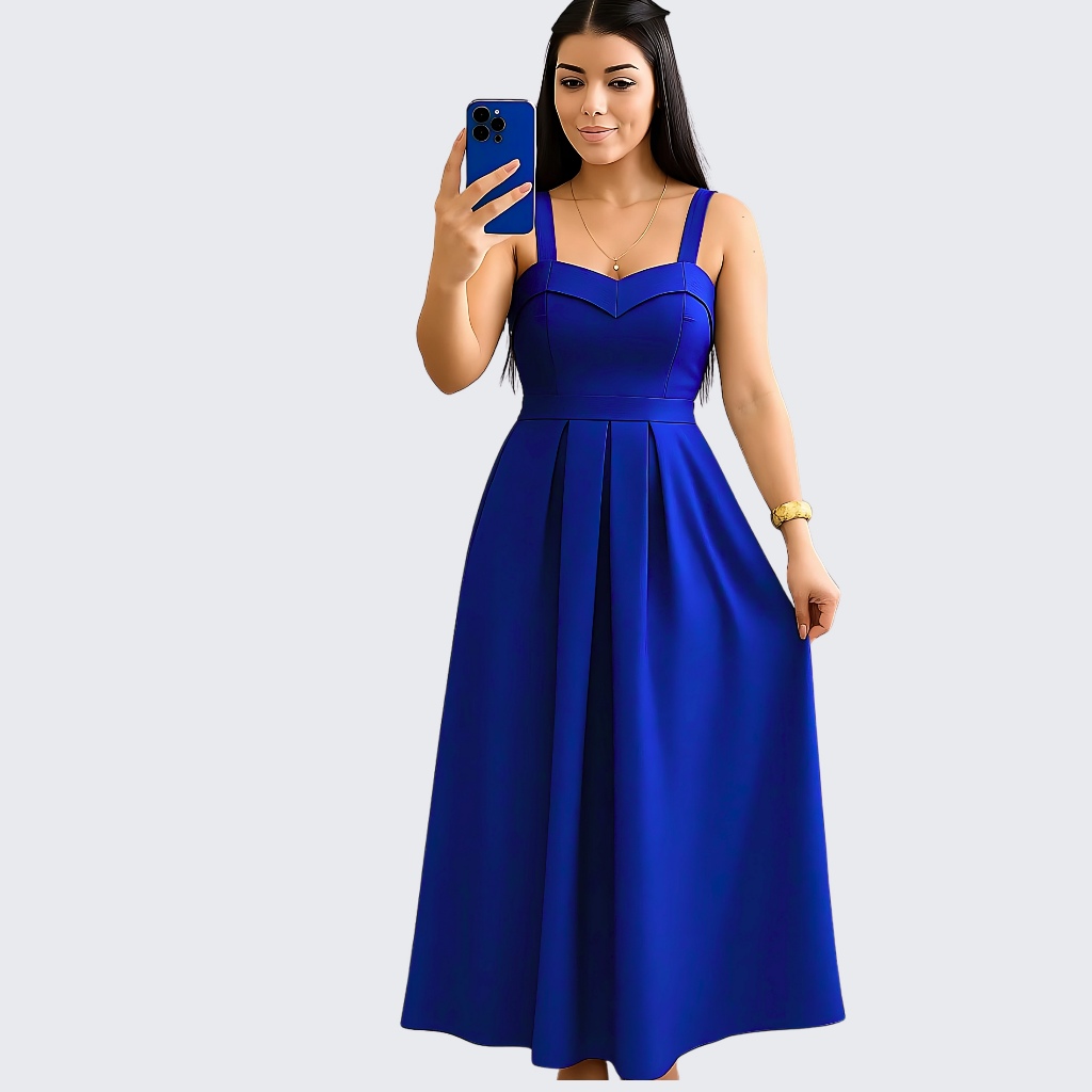 saly vestido feminino festa formatura longo leva bojo forrado tecido duna linho