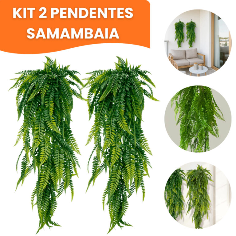 Kit 2 Pendente Samambaia Artificial 80cm Realista
